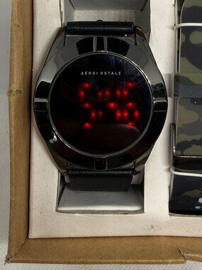 Aeropostale LED Digital Watch With Black Strap & Camo Strap